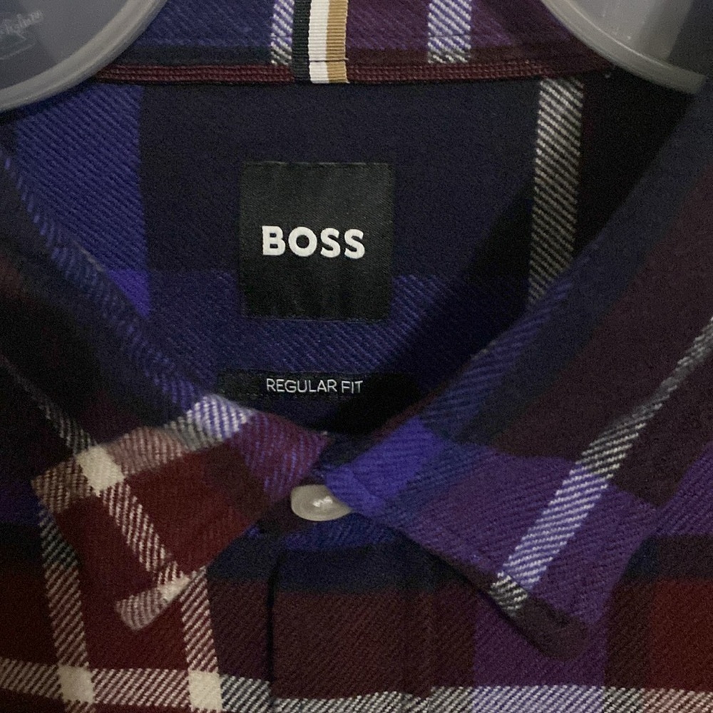 BOSS Men’s Regular Fit Plaid Shirt Size XXL NWT